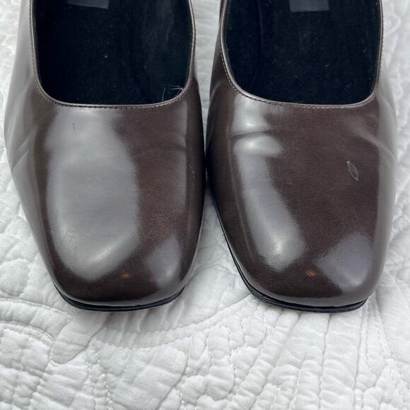 Stuart Weitzman Women's Size 9.5 Brown Patton Leather Dressy Block Heel Shoe - Picture 4 of 11